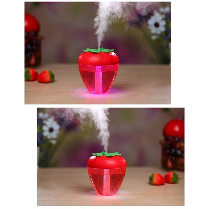 RINE COOOO Creative Portable Strawberry Design Humidifier 180ml Capacity Air Humidifier LED Night Light Household... N3