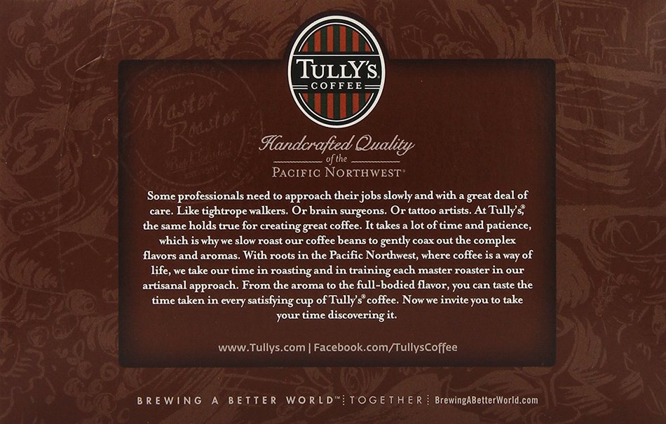 Tully's Coffee French Roast, Keurig K-Cups, 72 Count N67