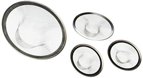 Kitchen Sink Strainer Mesh Stainless Steel Design Tub Drain Bathroom Utility Laundry Room 4pk by Simply Works