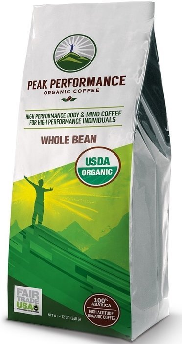 Peak Performance High Altitude Organic Coffee. No Pesticides, Fair Trade, GMO Free, And Beans Full Of Antioxidants... N3