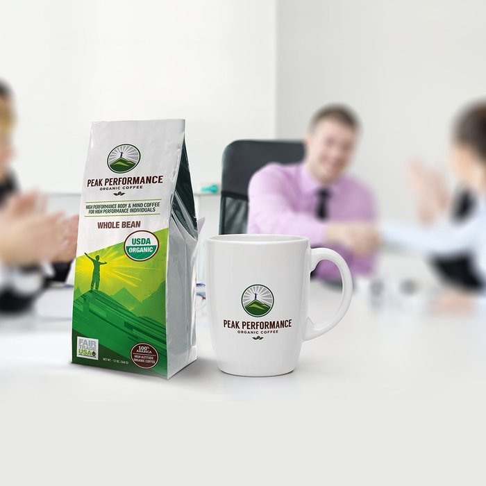 Peak Performance High Altitude Organic Coffee. No Pesticides, Fair Trade, GMO Free, And Beans Full Of Antioxidants... N4