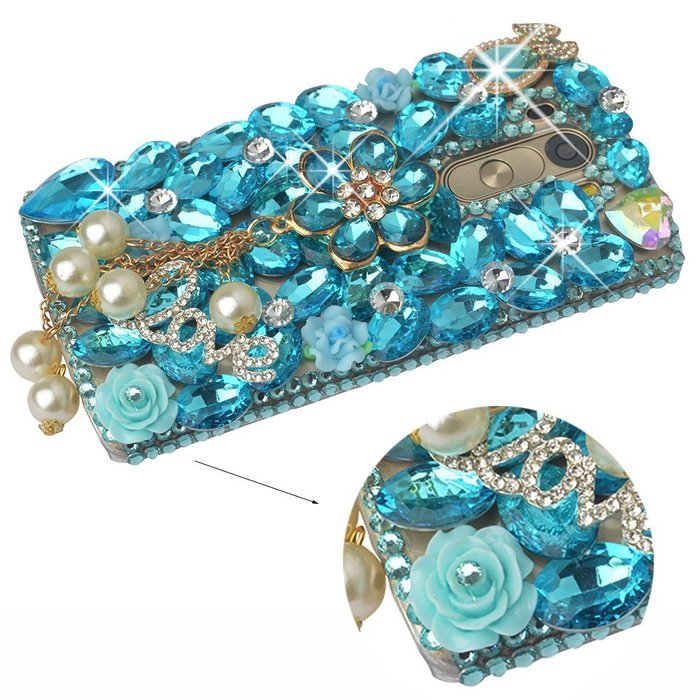 LG G Stylo Case, LG G Stylo Bling Case-Spritech(TM) 3D Handmade Colorful Diamond Bling with Butterfly Flower Decoration... N47