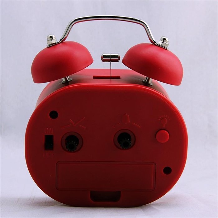 HENSE Creative Colorful Design Non-ticking Mute Silent Quartz Movement Twin Bell Alarm Clock With Nightlight HA16... N5