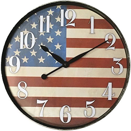 New WESTCLOX 32897AF 12" American Flag Wall Clock