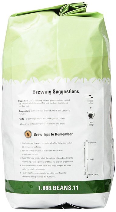 Coffee Bean Direct Decaf Colombian, Whole Bean Coffee, 5-Pound Bag N16
