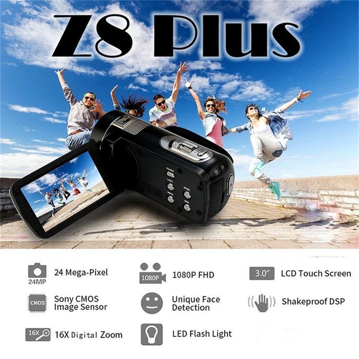 Boblov ORDRO HDV Full HD Digital Video Camera Recorder LCD Touch Screen 1080P 3.0-in Rotatable Camcorder DV DVR...