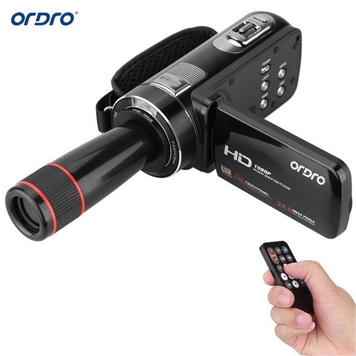 Boblov ORDRO HDV Full HD Digital Video Camera Recorder LCD Touch Screen 1080P 3.0-in Rotatable Camcorder DV DVR... N6