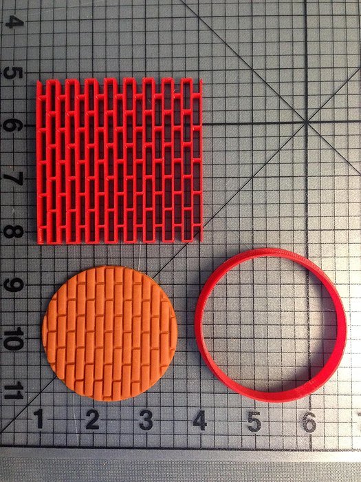 Brick Imprint Cookie Cutter and Stamp (3/16" x 1/2" (small)) N3