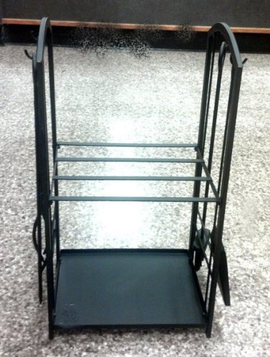 Fireplace Wood and Tool Storage Rack - Black N6