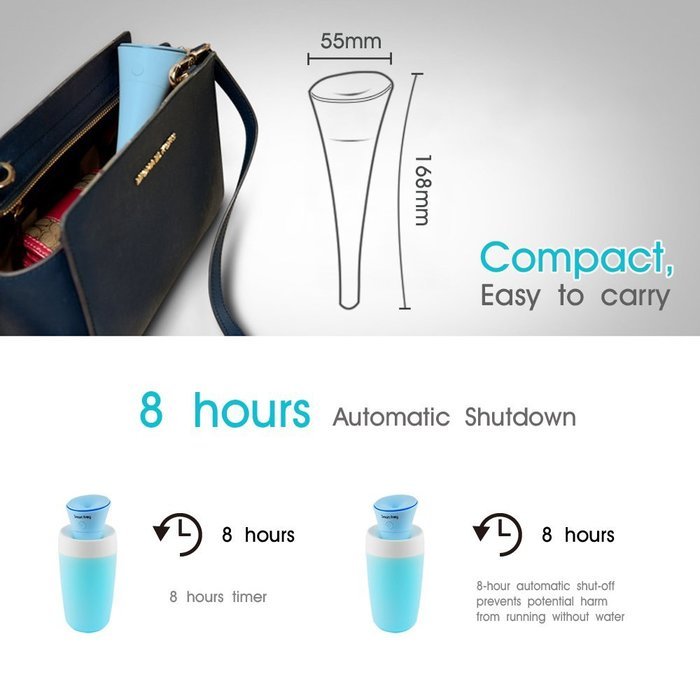 MAOZUA USB Mini Humidifier 40ML Humidifing Capacity Mist Humidifier Travel Size Air Purifier with Smart Switch... N4