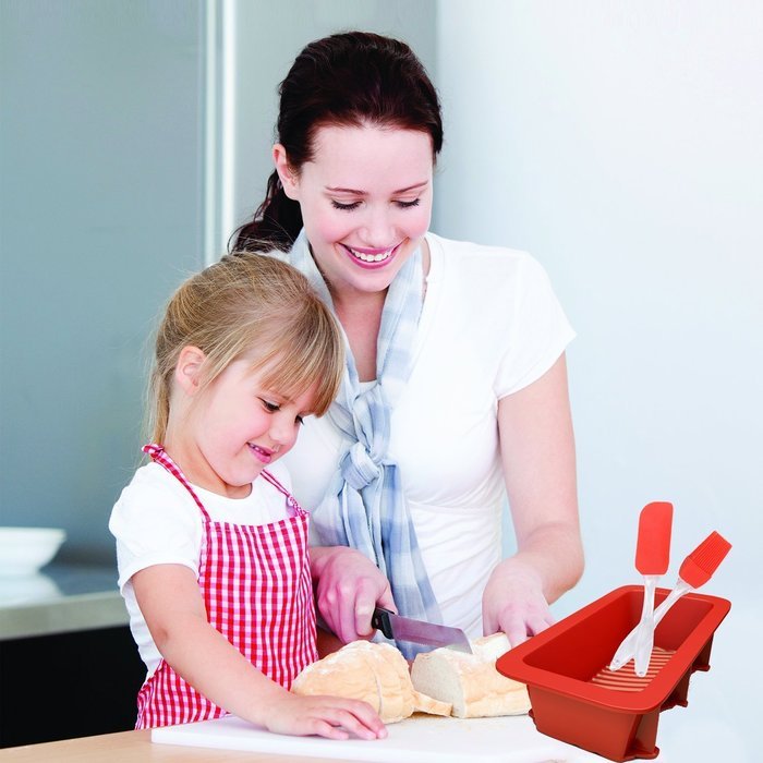 SASRL Silicone Loaf and Bread Pan - Red ,Nonstick,Commercial Grade（2PCS）