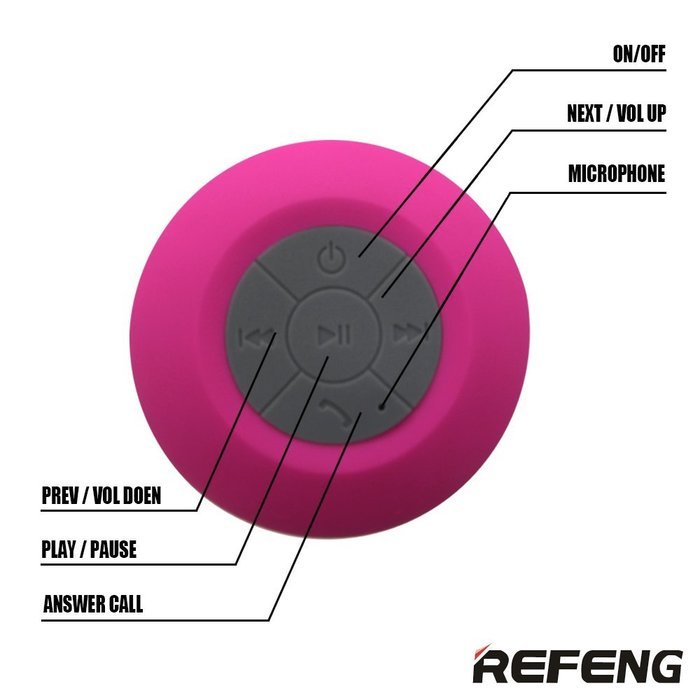 Wireless Bluetooth Speaker,ReFeng RF522 Water Proof Resistant Shower Speaker Handsfree Portable Speakerphone with... N3