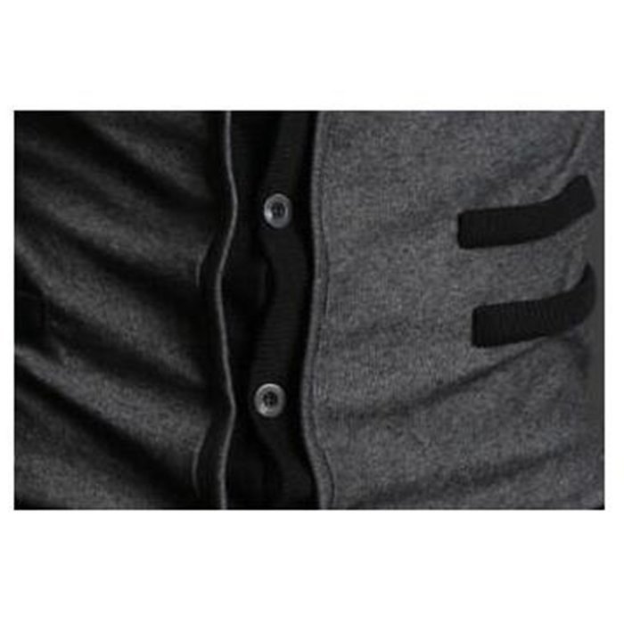 Yaheeda Men's Autumn Casual Long Sleeve Slim Fit Knitted Shawl Collar V-Neck Cardigan N3