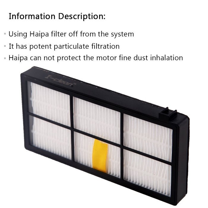 6pcs 3-Armed Side Brush + 8pcs HEPA Filter for Roomba 880 870 980, I-clean for iRobot Roomba Vacuum Replacement...