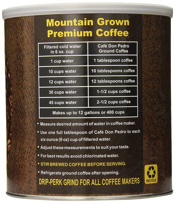 Caf&eacute; Don Pedro American Roast, 34.5 Ounce N3