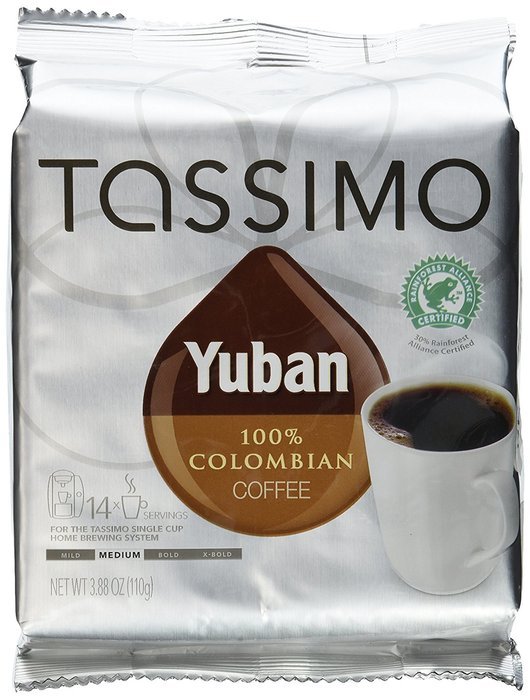 Tassimo Yuban 100% Colombian Coffee, Net Wt. 3.88 Oz, 14-Count T-Discs N12