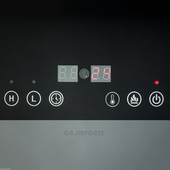 Wall Mount Tempered Glass Electric Fireplace Heat Touch Screen Timer 2 Setting N2
