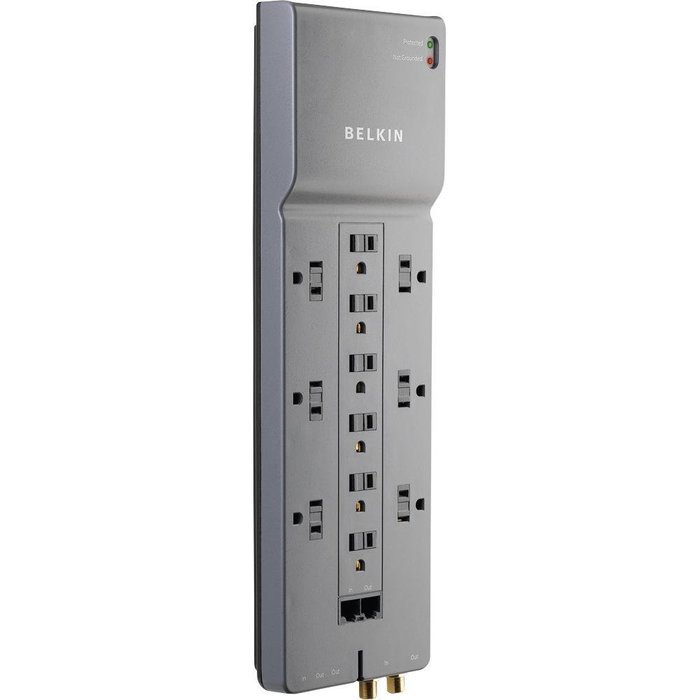 Belkin 8-Outlet Commercial Power Strip Surge Protector with 8-Foot Power Cord, 2500 Joules (BE108000-08-CM) N3