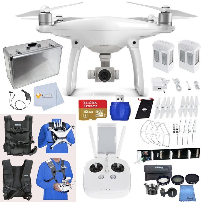 DJI Phantom 4 Adventure Bundle includes SanDisk 32GB Extreme microSD + Extra Battery + Extra Set of Propeller... N5