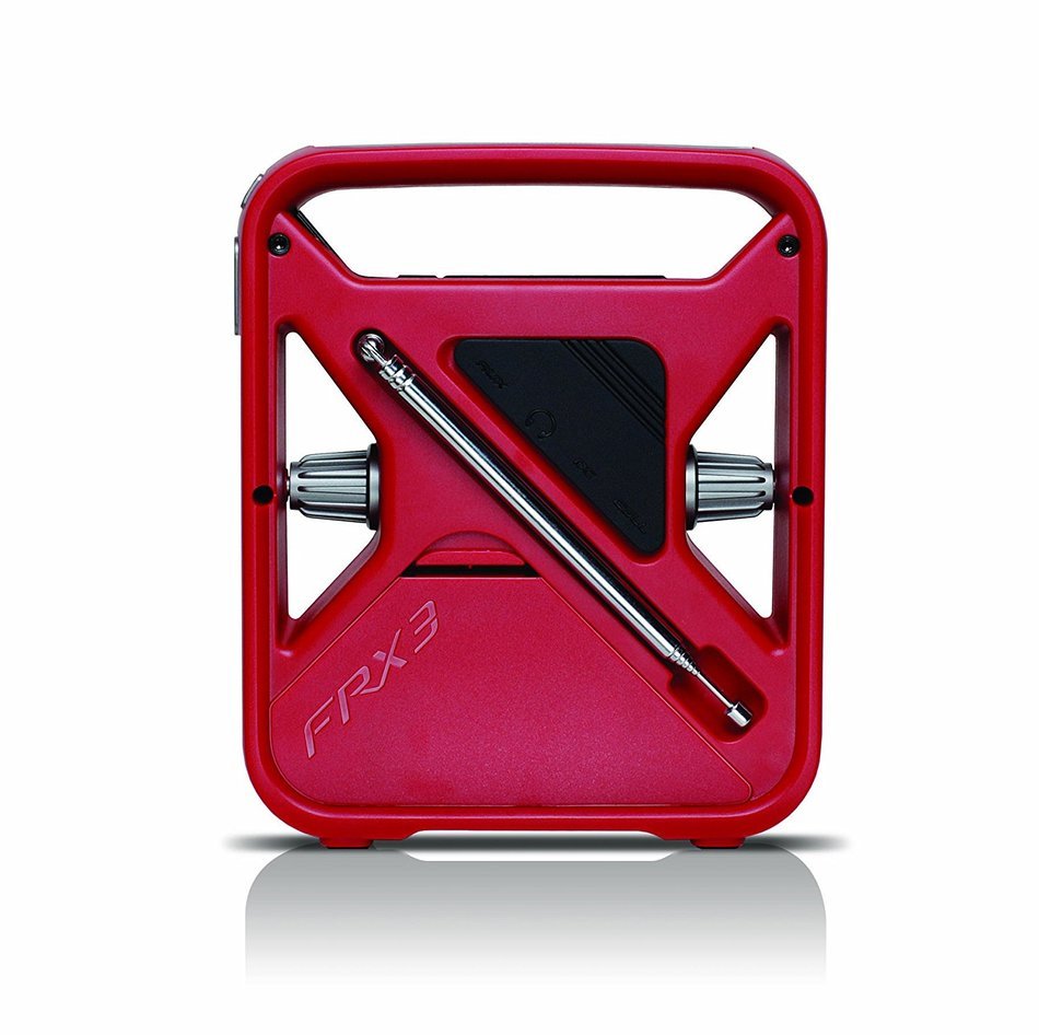 Eton FRX3 Hand Turbine NOAA AM/FM Weather Alert Radio with Smartphone Charger - Red (NFRX3WXR) N3