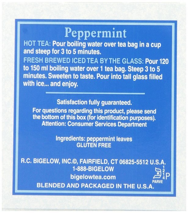 Bigelow Peppermint Herbal Tea, 20-Count Boxes (Pack of 6) N3