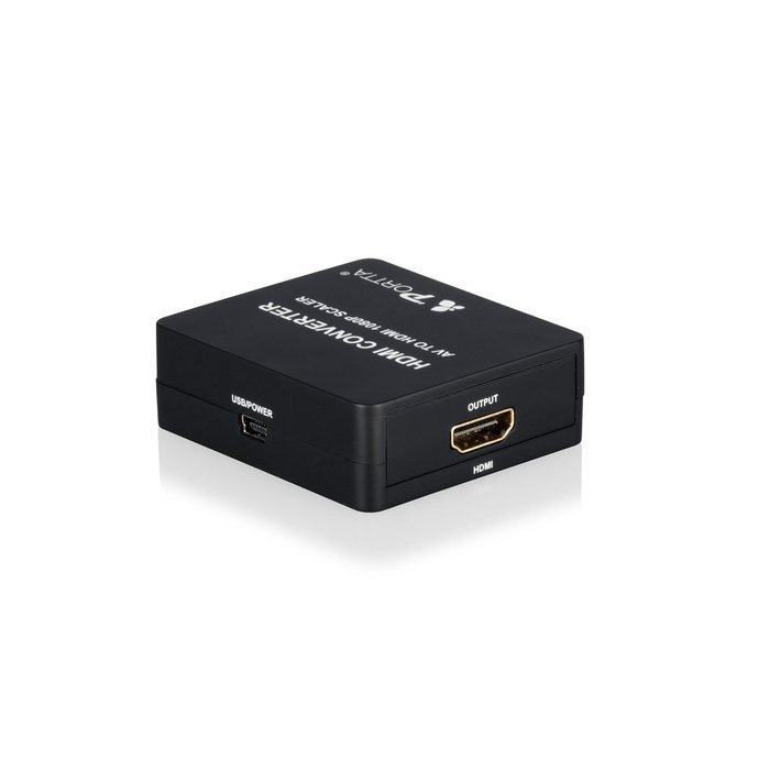 Portta WPETCHP AV/CVBS RCA Composite to HDMI Mini Converter v1.3 Scaler with USB Power Cable for 720p 1080p support...