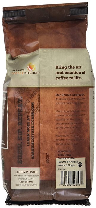 Barnie's CoffeeKitchen Decaf Santa's White Christmas Coffee Whole Bean, 9 Ounce