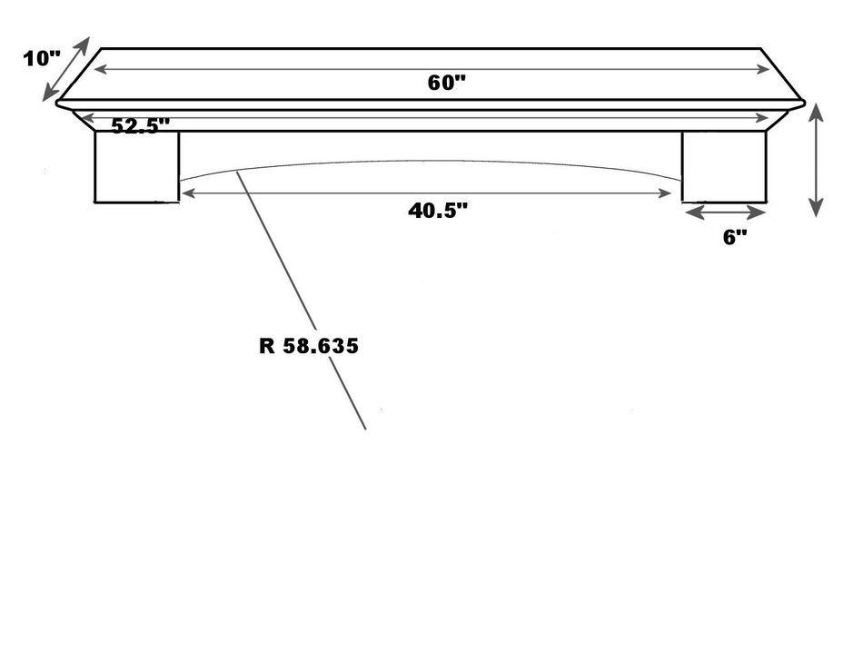 Pearl Mantels 495-72 Auburn Arched 72-Inch Wood and Wood Veneer Fireplace Mantel Shelf, Unfinished. N11