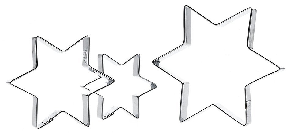 SVEICO 939802 Stars Shaped Cookie Cutter, 6, 9 and 11cm