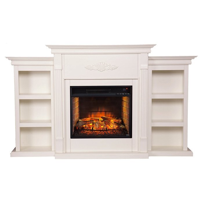 Southern Enterprises Tennyson Infrared Electric Fireplace in Ivory N8