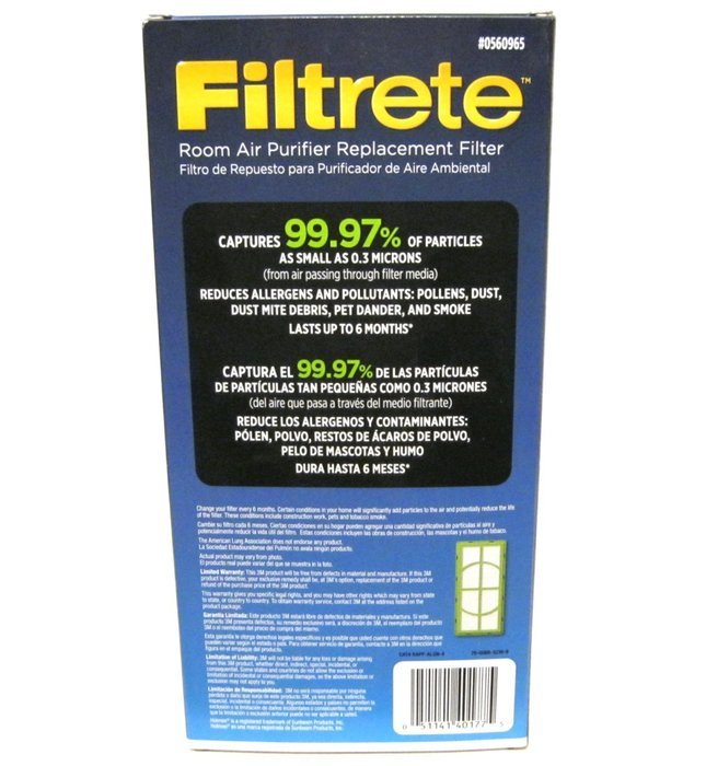2 Pk Filtrete #0560965 Room Air Purifier Replacement Filter, Hepa Media, Each Lasts 6 Months N6