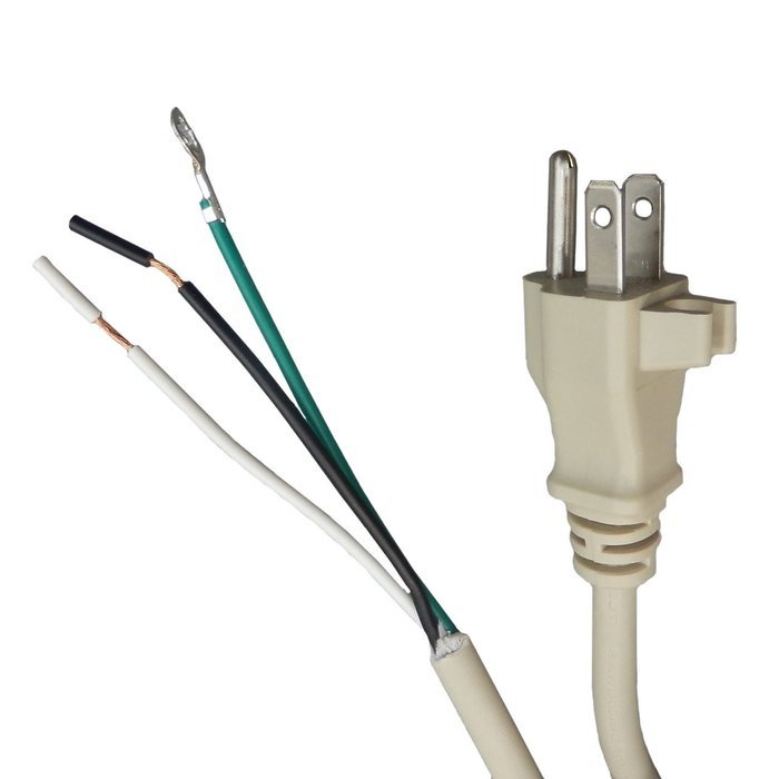 18 Gauge Replacement Power Cord, Fits Sanitaire Perfect Style Upright Vacuums, 3 Conductor, 50' Length, Beige