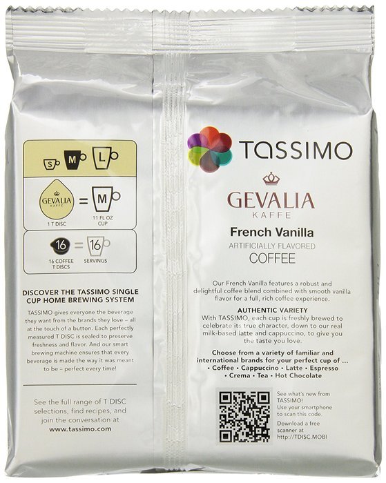 Gevalia French Vanilla Medium , T-Discs for Tassimo Brewer, 16 Count, 4.33 Ounce N5
