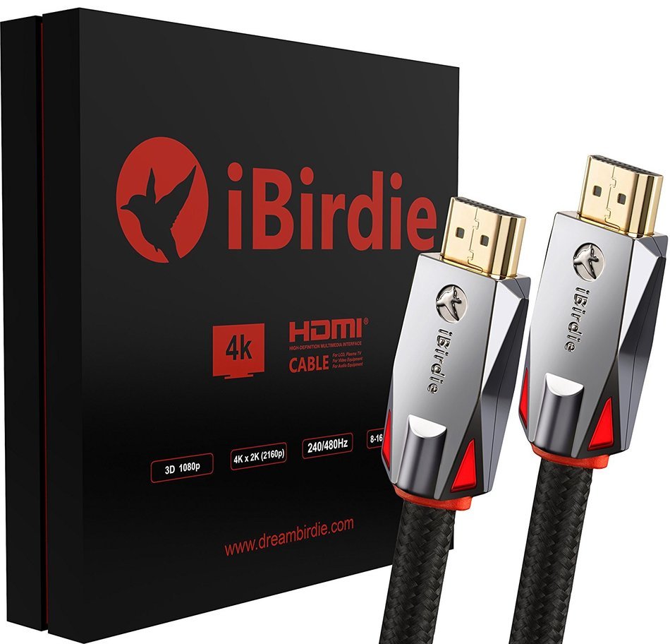 iBirdie High Speed HDMI cable 15ft(4.6m), Supports Ethernet,1080P, 3D, 4K and Audio Return(ARC), 26AWG, Braided... N2