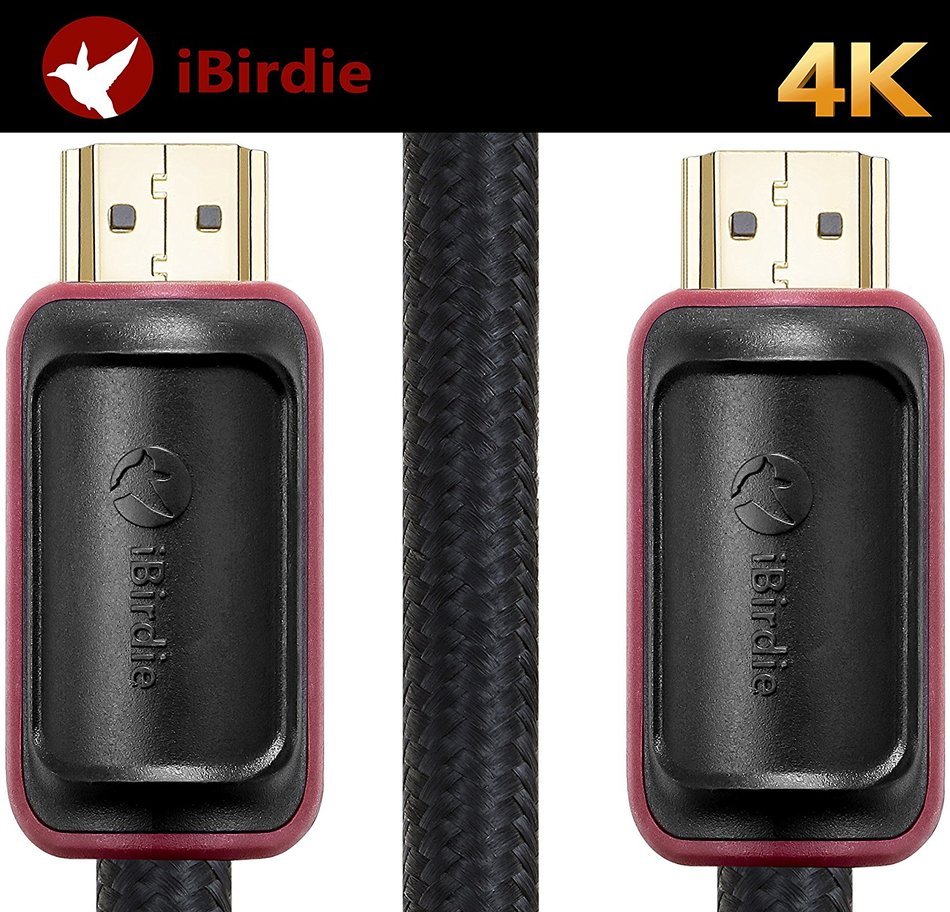 iBirdie High Speed HDMI cable 15ft(4.6m), Supports Ethernet,1080P, 3D, 4K and Audio Return(ARC), 26AWG, Braided... N4