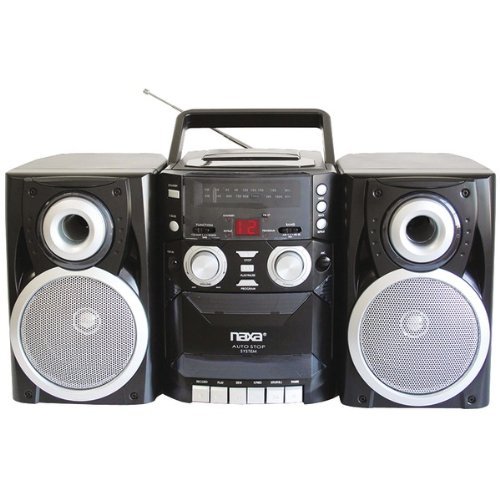 New NAXA NPB426 Portable CD Player with AM/FM Radio, Cassette & Detachable Speakers