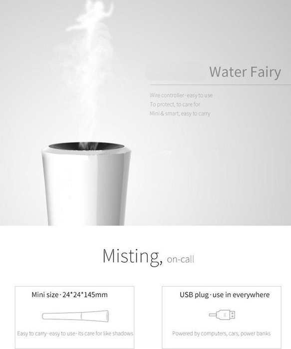 PYDDZH Mini Humidifier USB Wire Controller and Pen Shape, Cool Mist Microporous Type, Travel Humidifier - USB... N16