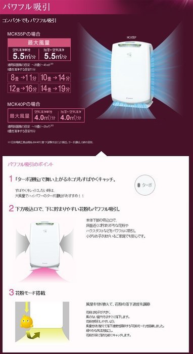 New DAIKIN Air Purifier with Humidifying Function Light Curiell Vanilla White TCK55P-W N9