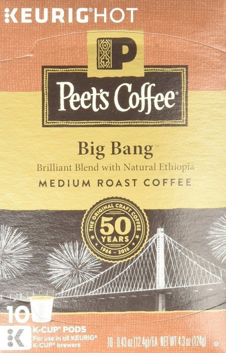 Peet's Coffee K-Cup Packs Big Bang Medium Roast Coffee 10 Count (Pack of 4) N4