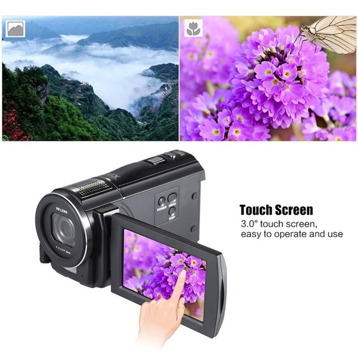 Boblov ORDRO HDV Full HD Digital Video Camera Recorder LCD Touch Screen 1080P 3.0-in Rotatable Camcorder DV DVR... N10