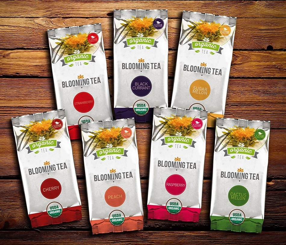 Organic Blooming Tea - 14-Count Variety Pack of Flowering Tea in a Gift Canister - 100% Organic Calendula Flowers... N8