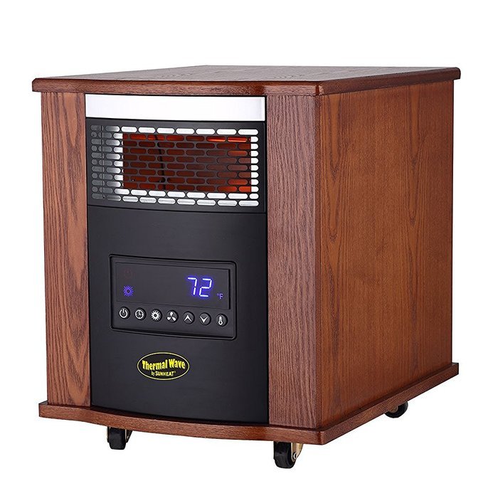 Thermal Wave by SUNHEAT TW1500-UV with UV Germicidal Air Purification Infrared Heater with Remote Control, Modern...