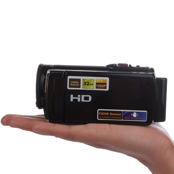 SSstar FHD DV Digital Video Recorder With 3'' Screen, 16X Zoom Video Camcorder 270-degree Rotation color black N3