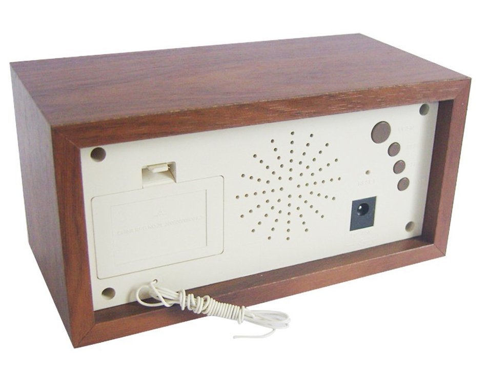 NSK Radio Alarm Clock Classic Wood Frame with Time Calendar Temperature Display