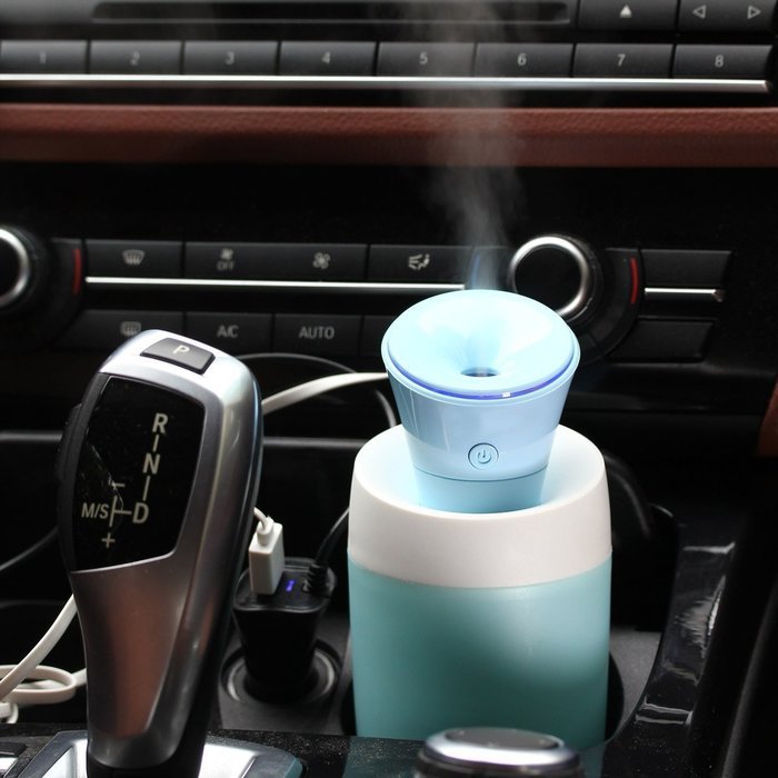 QH Silent USB Air Purifier Mini Humidifier For Office Home Car and Baby (Blue) N22