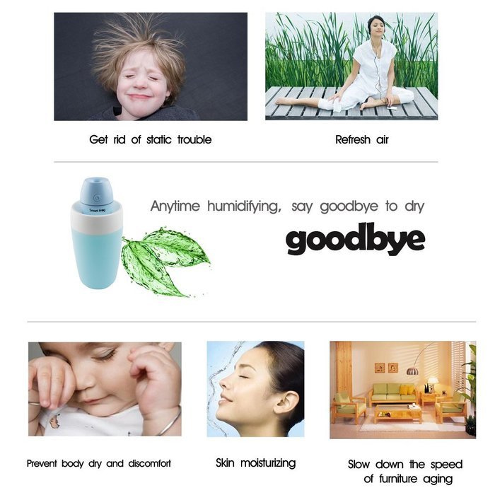 MAOZUA USB Mini Humidifier 40ML Humidifing Capacity Mist Humidifier Travel Size Air Purifier with Smart Switch... N6