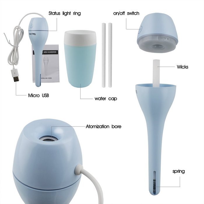 MAOZUA USB Mini Humidifier 40ML Humidifing Capacity Mist Humidifier Travel Size Air Purifier with Smart Switch... N7
