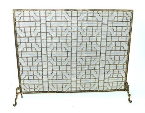 FIREPLACE SCREENS - "WADDESDON ESTATE" FIREPLACE SCREEN - LIGHT BURNISHED GOLD
