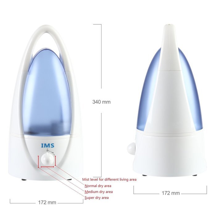 Ultrasonic Humidifier Cool Mist 2L IMS Extra Function [Add Himalayan Natural Salt] Generate Negative Ions, Good... N6