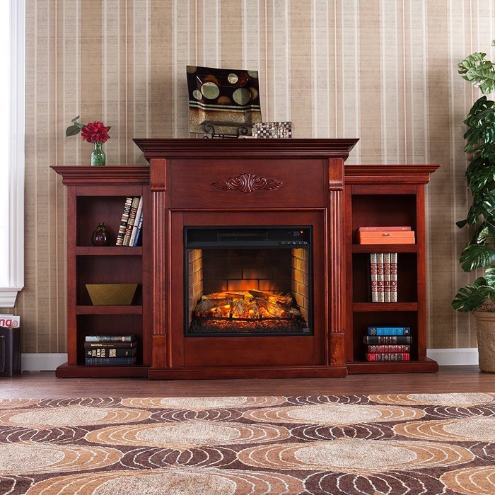 Southern Enterprises Tennyson Infrared Electric Fireplace in Ivory N10